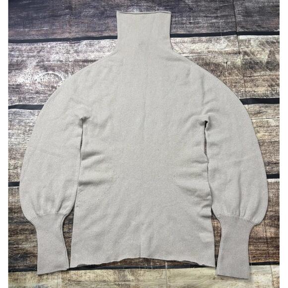 Gucci Cashmere Sweater Womens Small Ruched Italy Dolman Sleeve Beige